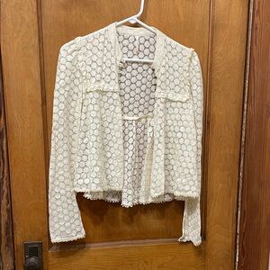 FP Movement by Free People Cream Lace Jacket